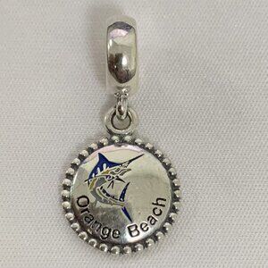 Pandora Orange Beach Dangle Charm Pendant, S925 Silver Jewelry